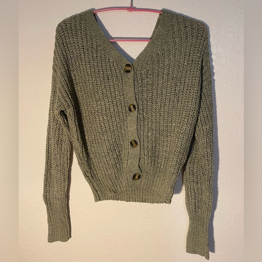 Knitted olive sweater